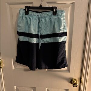 George Men's Light Blue and Navy Shorts